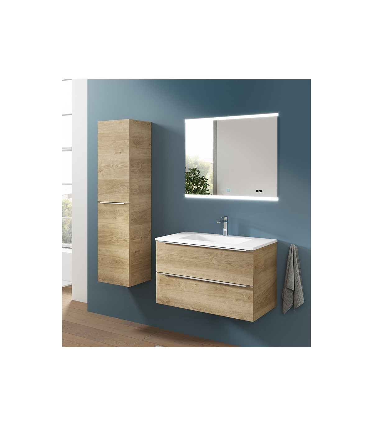 Mueble de baño con encimera de madera Landes Coycama